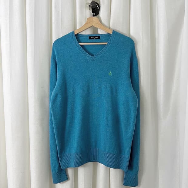 빈폴 블루 브이넥 니트