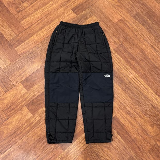 80 노스페이스 블랙 캠퍼 브이모션 퀼팅 팬츠 