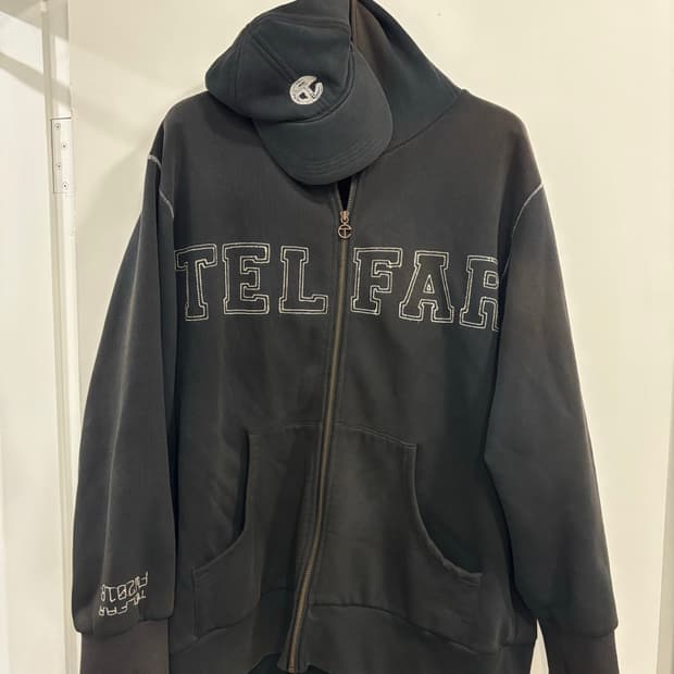 Telfar Logo Zip Hoodie with Cap