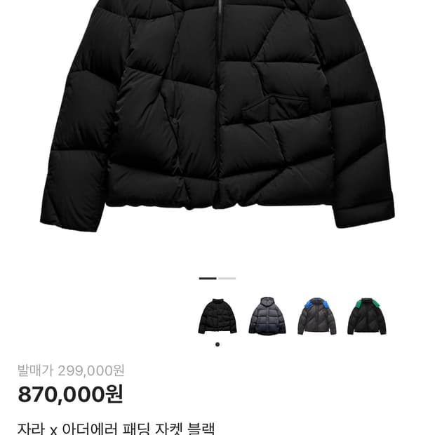 자라x아더에러 푸퍼패딩자켓 팝니다