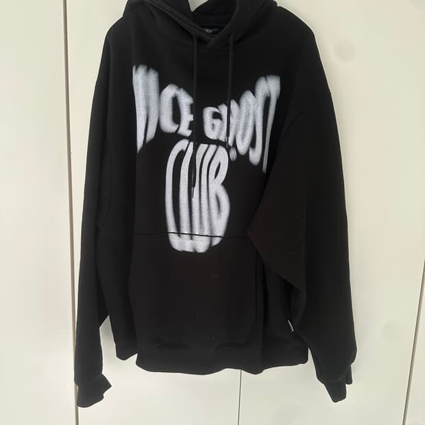 나이스고스트클럽 그래픽 블랙 후드티 XL