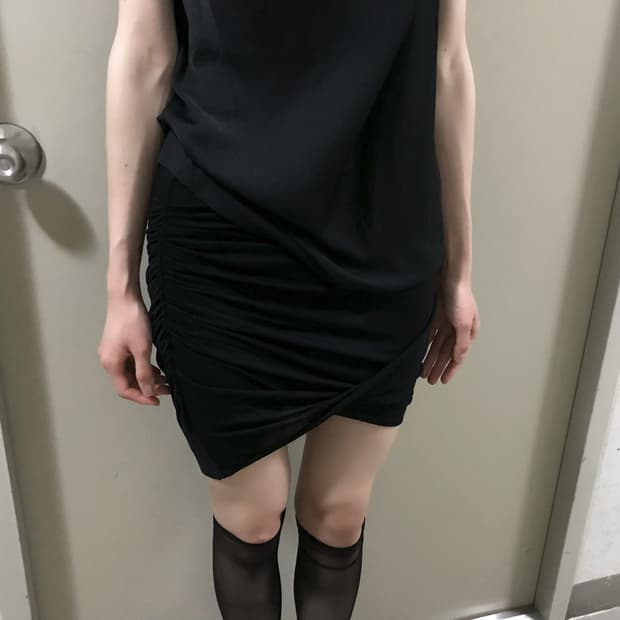Helmut lang asymmetrical midi skirt