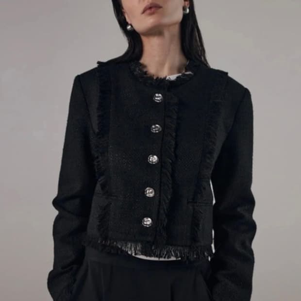 트리밍버드 Tassel Incision Tweed Jacket