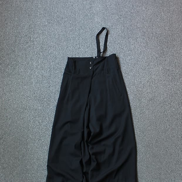 Y's by Yohji Yamamoto 울 서스펜더 랩 팬츠