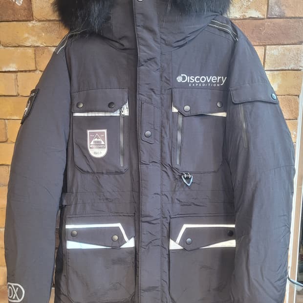 신품급 디스커버리 밀포드 구스다운 라쿤 패딩 L