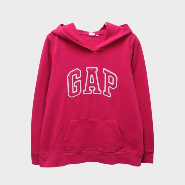 갭 핫핑크 베이직 로고 후드티 63452