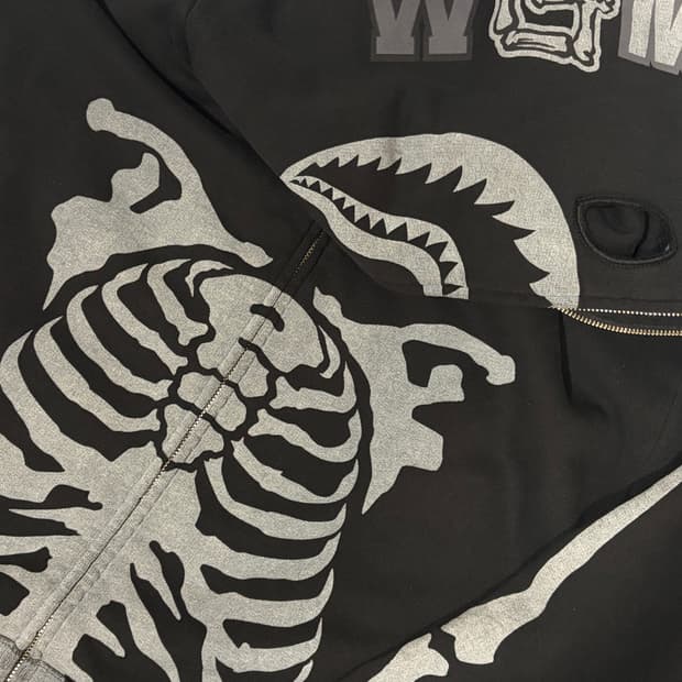 베이프 스켈레톤 샤크 풀 집 후디 / 2XL