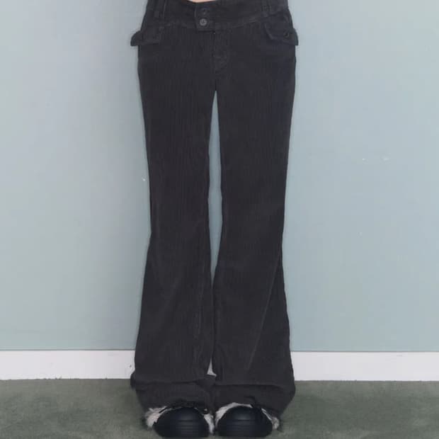 미레코 로우라이즈 코듀로이 팬츠