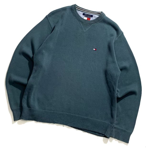 타미힐피거 라운드 코튼 니트