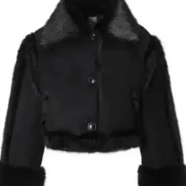 쓰리타임즈 버니퍼 무스탕 블랙