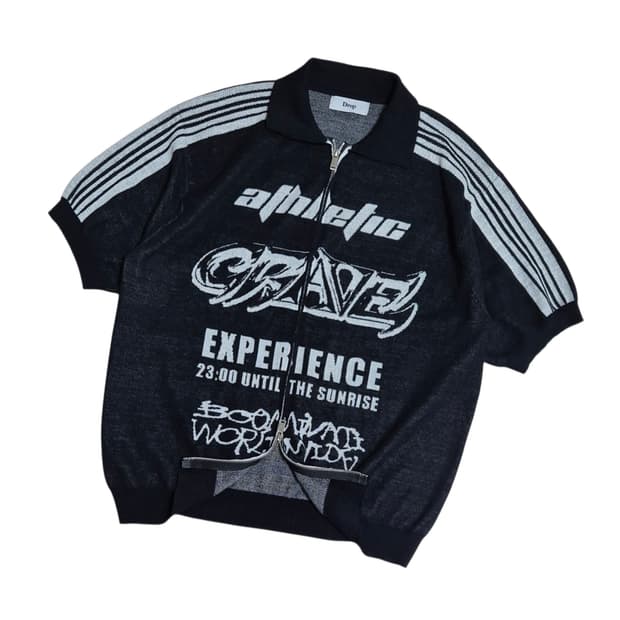 Vintage 투웨이 반팔 니트집업