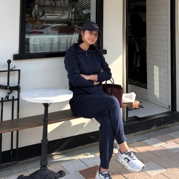 러브모모 니트 셋업 세트 네이비