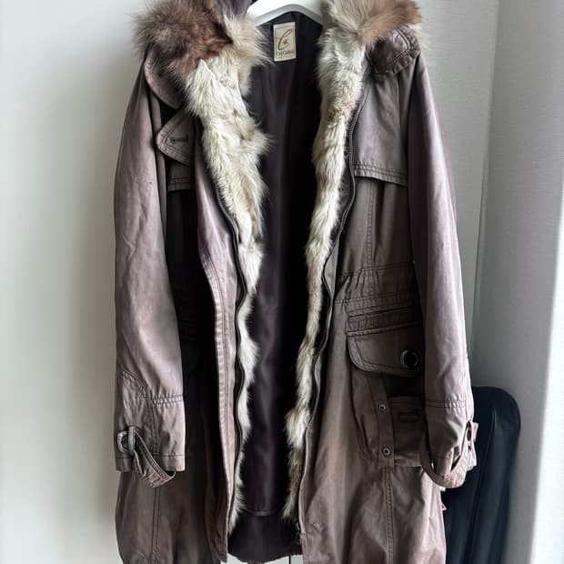 CorCaRoli 애쉬브라운 퍼 야상자켓