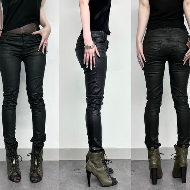 Maje Hard Coated Slim Denim Pants
