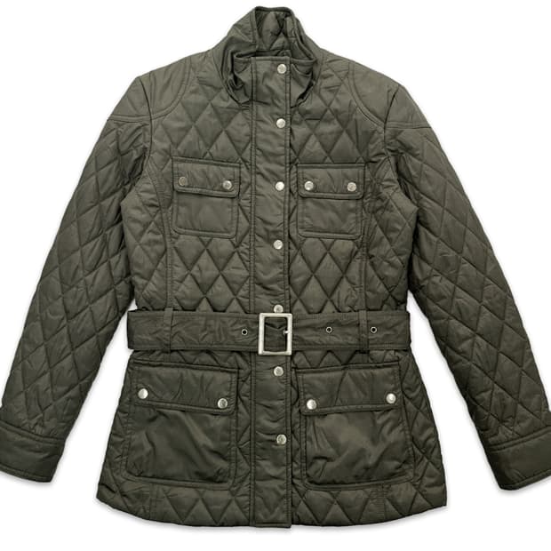 빈티지 카키 Banana Republic 라인 퀼팅 패딩