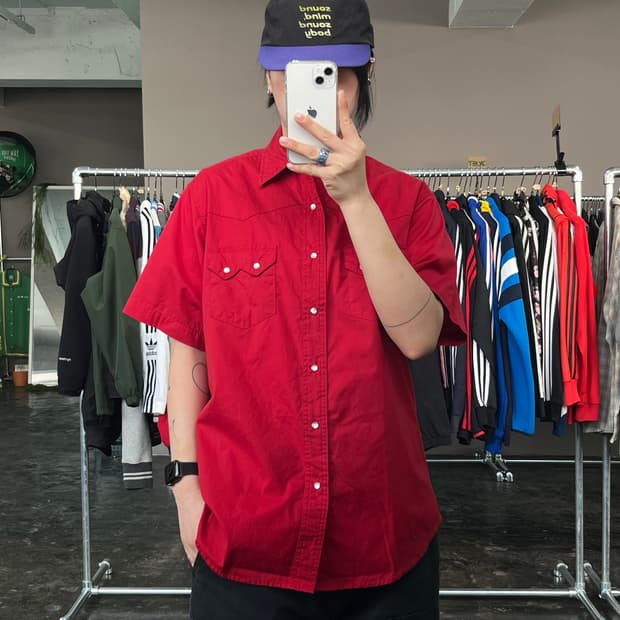 랭글러 웨스턴 반팔 셔츠