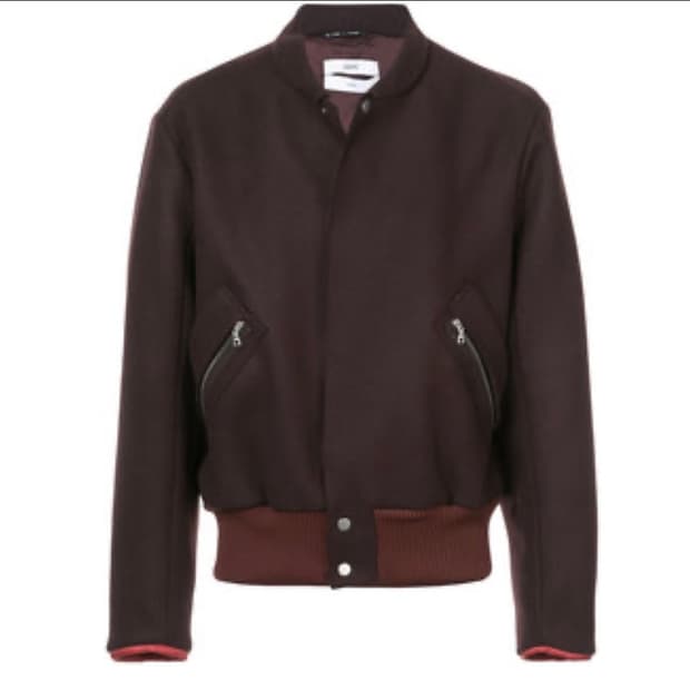 OAMC 밴드 카라 펠트 울 블루종 와인 L