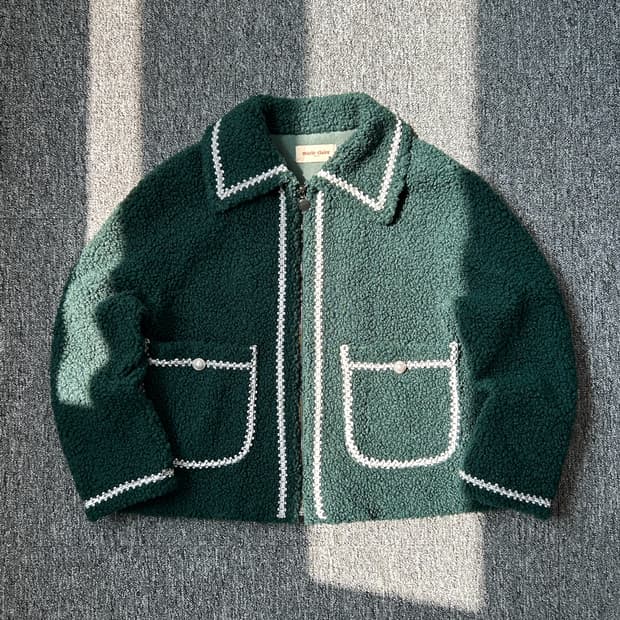 마리끌레르 그린 뽀글이 자켓