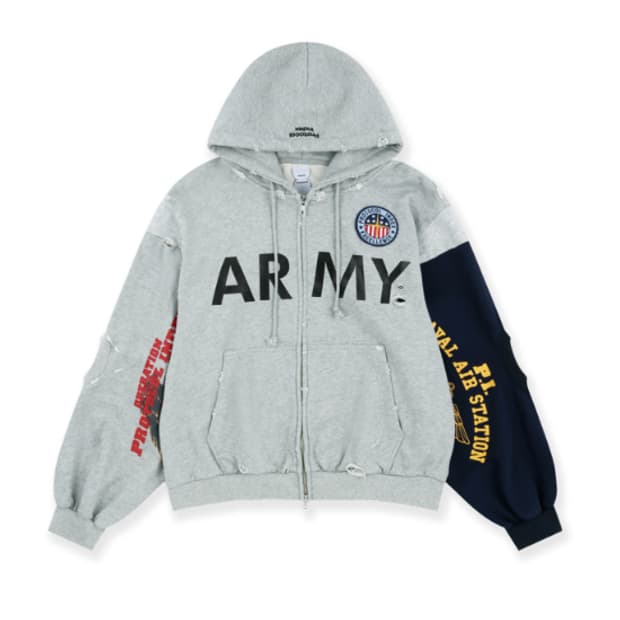 [L] 프로토콜인덱스 리컨스트럭트 스웻셔츠 집업 멜란지그레이