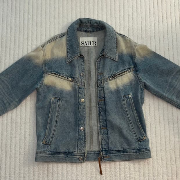 SATUR 브루클린 집 워시드 데님 자켓