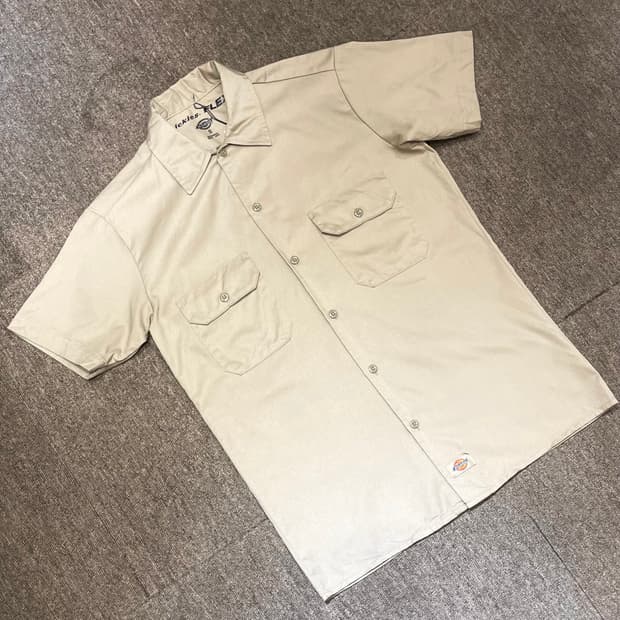 (S) Dickies 디키즈 반팔 워크 셔츠 베이지