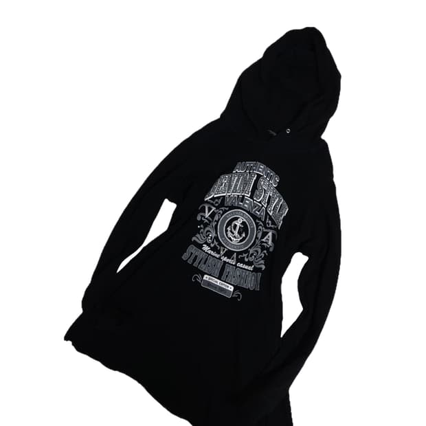 펑크 y2k 큐빅 레터링 후드 원피스