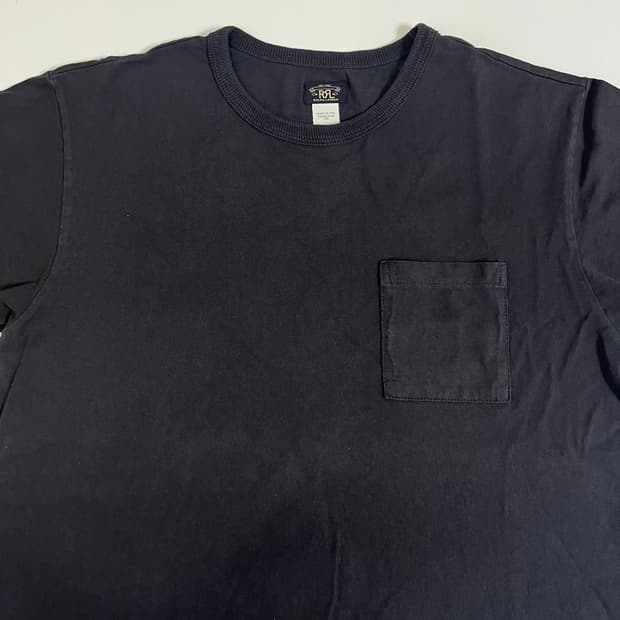 RRL 더블알엘 가먼트워싱 포켓티 블랙 / m