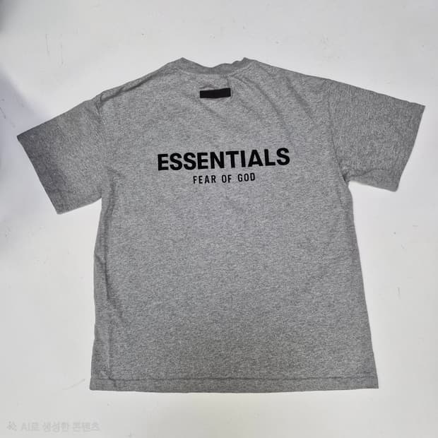 피어오브갓 에센셜 ESSENTIALS 백로고 반팔티 그레이 M