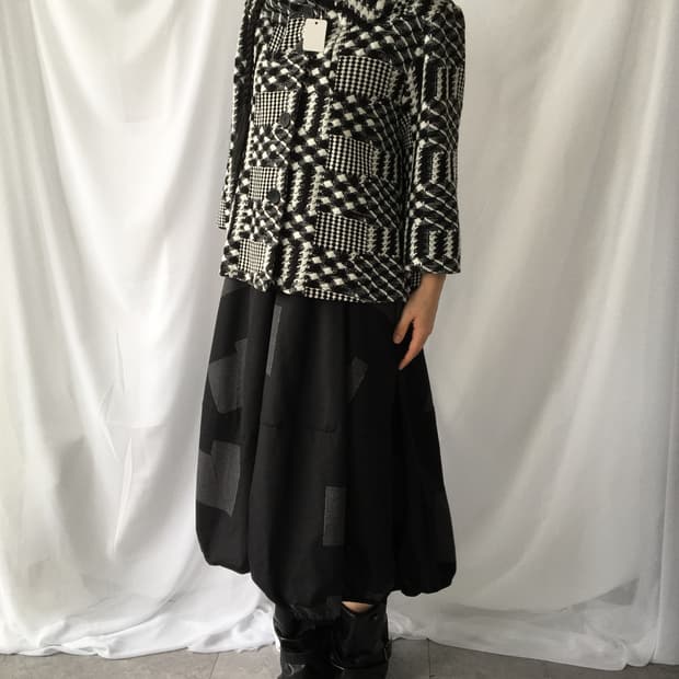 Pattern mixed thick neck point jacket