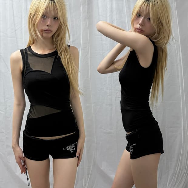 [MNG] Panel Detail Sheer Vest