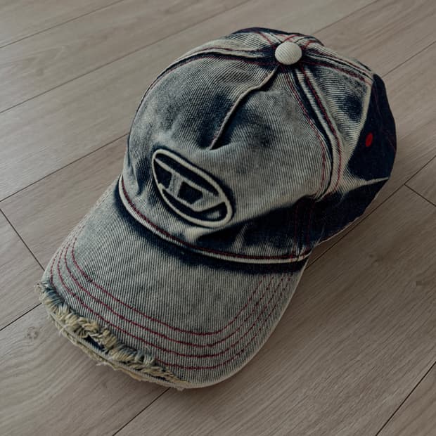 디젤 C-세이몬 트리티드 데님 볼캡 블루 화이트 모자 02