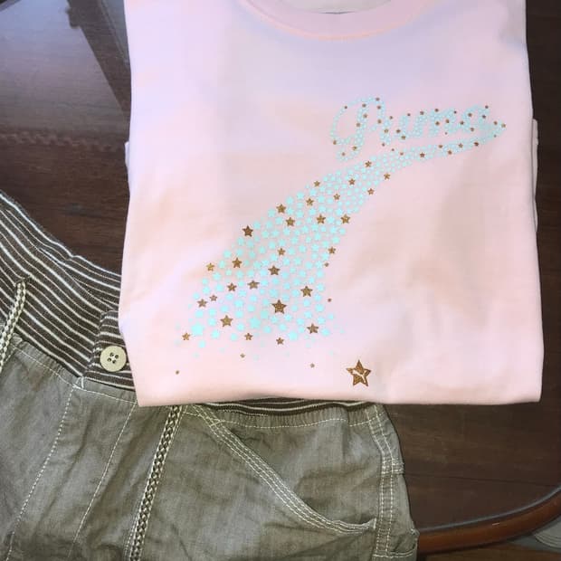 vintage Puma y2k star baby pink T