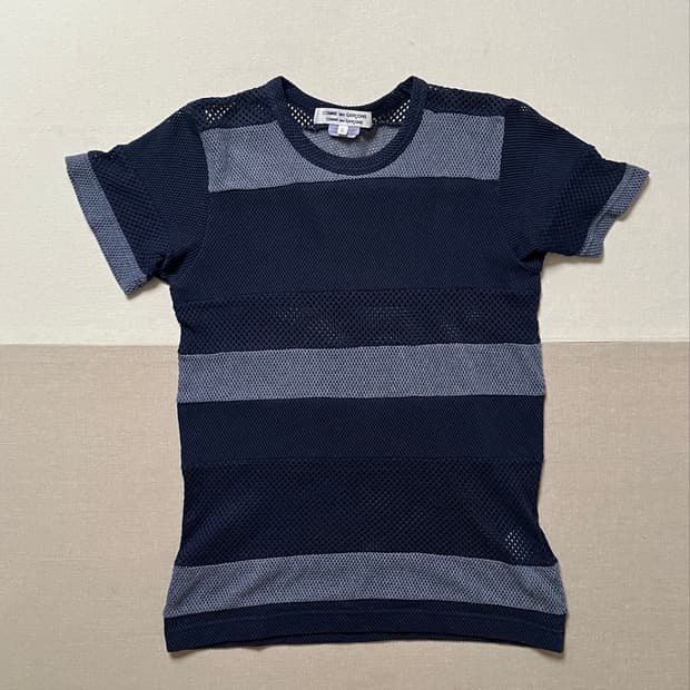꼼데가르송 메쉬 패널 티셔츠 comme des garcons 시스루
