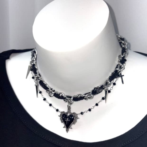 (무료배송) 나나 펑크 갸루 써지컬스틸 십자가 목걸이 