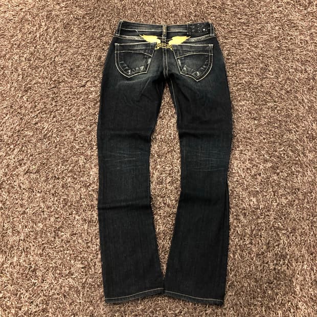 로빈스진 부츠컷 워싱 데님 팬츠