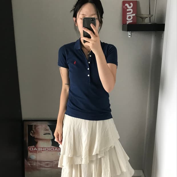 폴로 랄프로렌 포니로고 블루 카라티