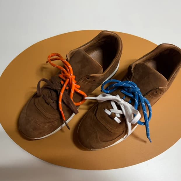 브라운 스웨이드 소가죽 스니커즈