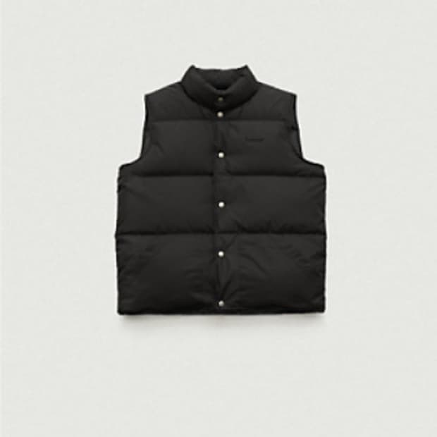 더바넷 구스다운 조끼패딩 블랙