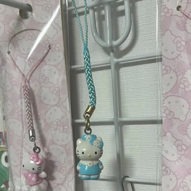 메디컬 눈꽃 간호사 키티스트랩 요정 블루 고전키티 산리오 갸루 키링