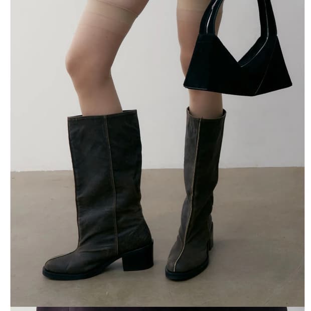 로우클래식 wild boots black 와이드 롱 부츠