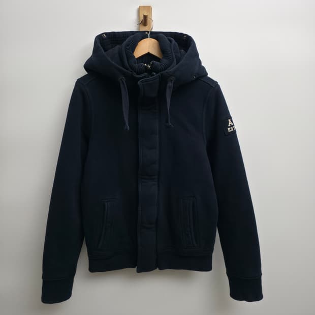[M] 아베크롬비 네이비 후드 더블 집업 자켓 y2k