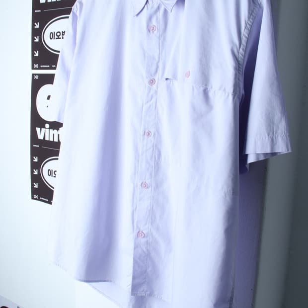 (L-XL) 에잇세컨즈 반팔셔츠 남방 포켓 연보라 무지-H34490
