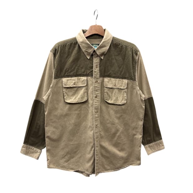 USA VINTAGE 러기드 헌팅셔츠 퀼팅패드 익스팬션 포켓 디테일 카키