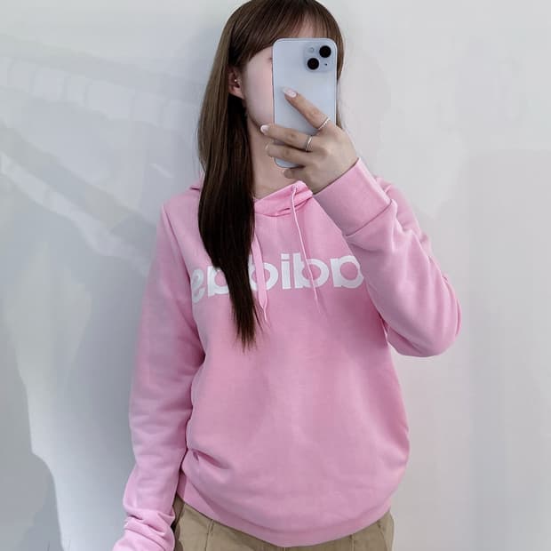 아디다스 스펠로고 베이비핑크 후드