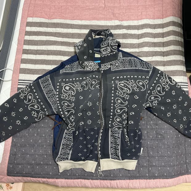 KAPITAL 캐피탈 플리스 반다나 비부악 후드 블루종 블랙