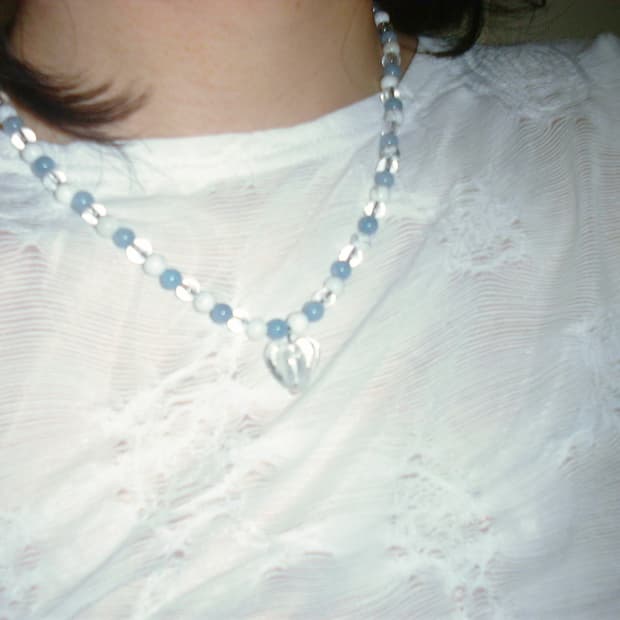 빈티지 비즈 목걸이 blueblue necklace