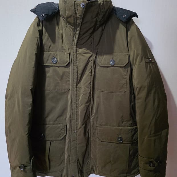 series 남성 카키 패딩점퍼