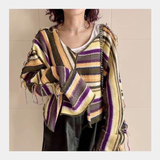 퍼버즈 멀티 컬러 니트 쉐이터