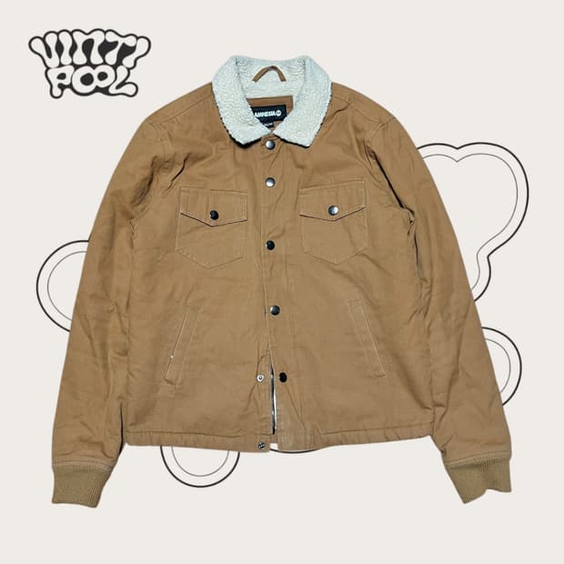 빈티지 양털 트러커 자켓 M 베이지