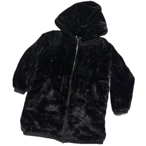 후디드 퍼 코트